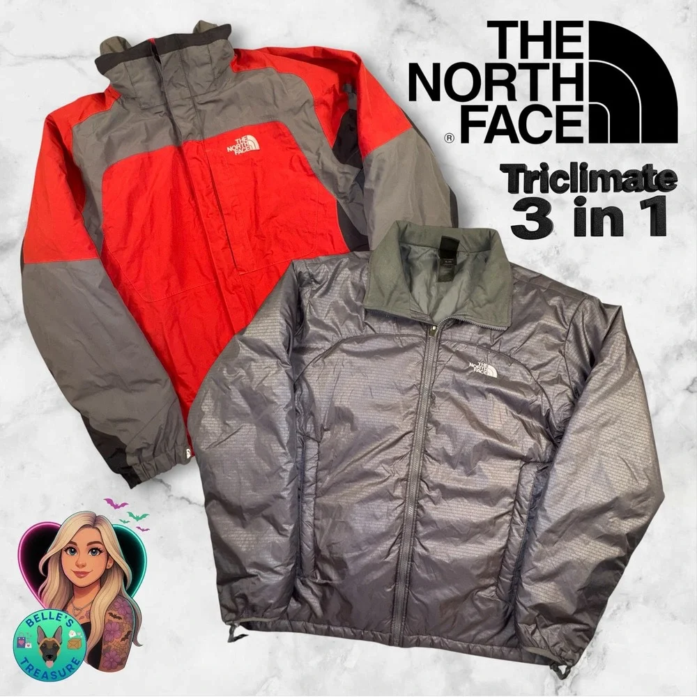 The North Face‎ Triclimate 3 in 1 Jacket Men's XL Red Grey Hyvent Ski Snow Coat